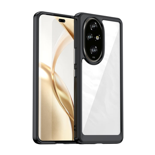 For Honor 200 Pro Colorful Series Acrylic Hybrid TPU Phone Case(Black)