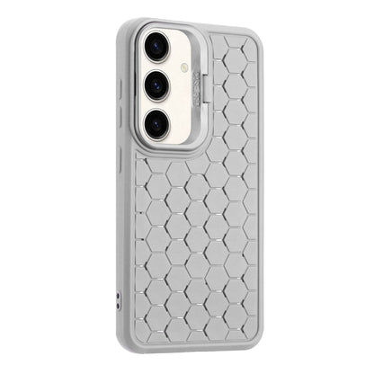For Samsung Galaxy S24+ 5G Honeycomb Radiating Lens Holder Magsafe Phone Case(Grey) by buy2fix