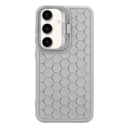 For Samsung Galaxy S24+ 5G Honeycomb Radiating Lens Holder Magsafe Phone Case(Grey) by buy2fix