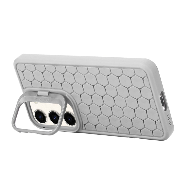 For Samsung Galaxy S24+ 5G Honeycomb Radiating Lens Holder Magsafe Phone Case(Grey) by buy2fix