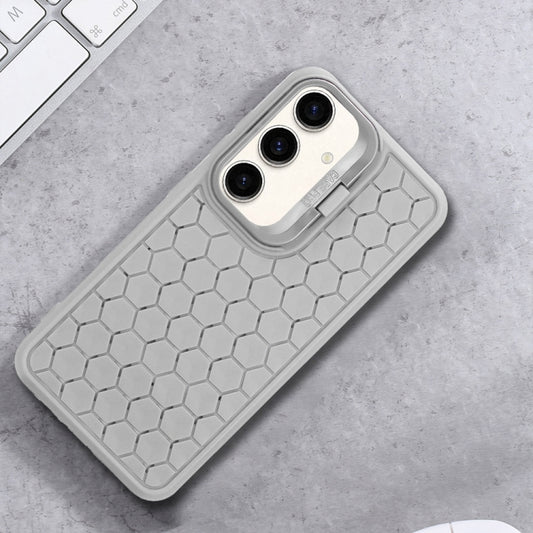 For Samsung Galaxy S24 5G Honeycomb Radiating Lens Holder Magsafe Phone Case(Grey) by buy2fix