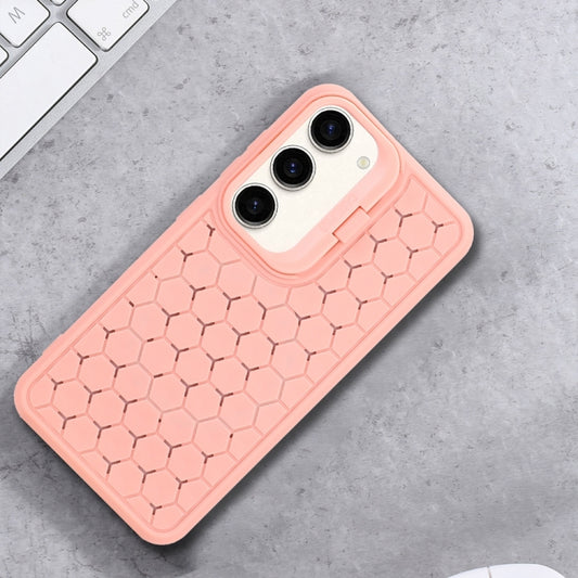 For Samsung Galaxy S23 5G Honeycomb Radiating Lens Holder Magsafe Phone Case(Pink) by buy2fix