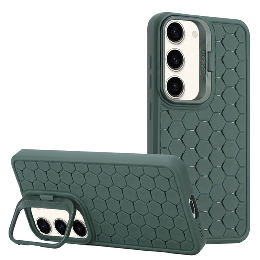 For Samsung Galaxy S23 5G Honeycomb Radiating Lens Holder Magsafe Phone Case(Green) - Galaxy S23 5G Cases by buy2fix | Online Shopping UK | buy2fix