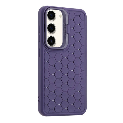 For Samsung Galaxy S23+ 5G Honeycomb Radiating Lens Holder Magsafe Phone Case(Purple) - Galaxy S23+ 5G Cases by buy2fix | Online Shopping UK | buy2fix