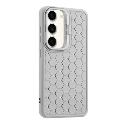 For Samsung Galaxy S23+ 5G Honeycomb Radiating Lens Holder Magsafe Phone Case(Grey) - Galaxy S23+ 5G Cases by buy2fix | Online Shopping UK | buy2fix