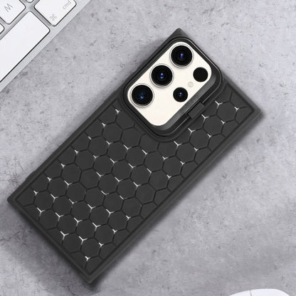 For Samsung Galaxy S23 Ultra 5G Honeycomb Radiating Lens Holder Magsafe Phone Case(Black) by buy2fix
