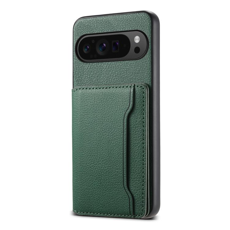 For Google Pixel 10 Pro / 10 Calf Texture Card Bag Design Full Coverage Phone Case(Green) - Google Cases by buy2fix | Online Shopping UK | buy2fix