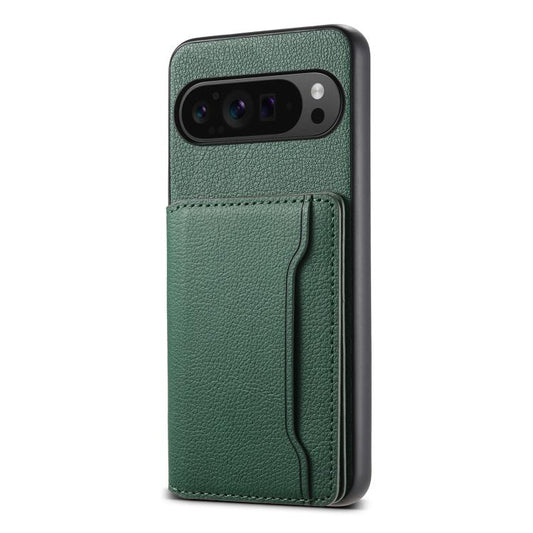 For Google Pixel 10 Pro / 10 Calf Texture Card Bag Design Full Coverage Phone Case(Green) - Google Cases by buy2fix | Online Shopping UK | buy2fix