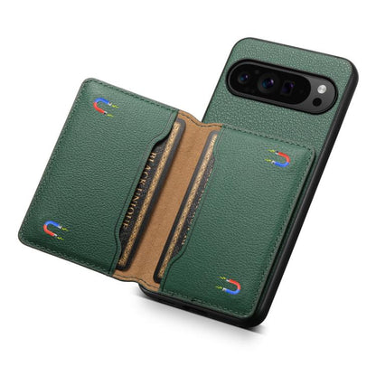 For Google Pixel 10 Pro / 10 Calf Texture Card Bag Design Full Coverage Phone Case(Green) - Google Cases by buy2fix | Online Shopping UK | buy2fix
