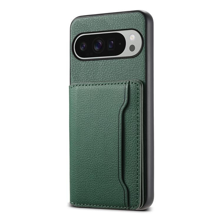 For Google Pixel 10 Pro XL Calf Texture Card Bag Design Full Coverage Phone Case(Green) - Google Cases by buy2fix | Online Shopping UK | buy2fix