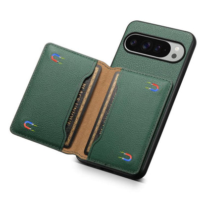 For Google Pixel 10 Pro XL Calf Texture Card Bag Design Full Coverage Phone Case(Green) - Google Cases by buy2fix | Online Shopping UK | buy2fix