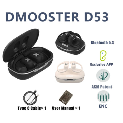 D MOOSTER D53 OWS Ear-Mounted ENC Bluetooth Earphones(Black) - Bluetooth Earphone by D MOOSTER | Online Shopping UK | buy2fix