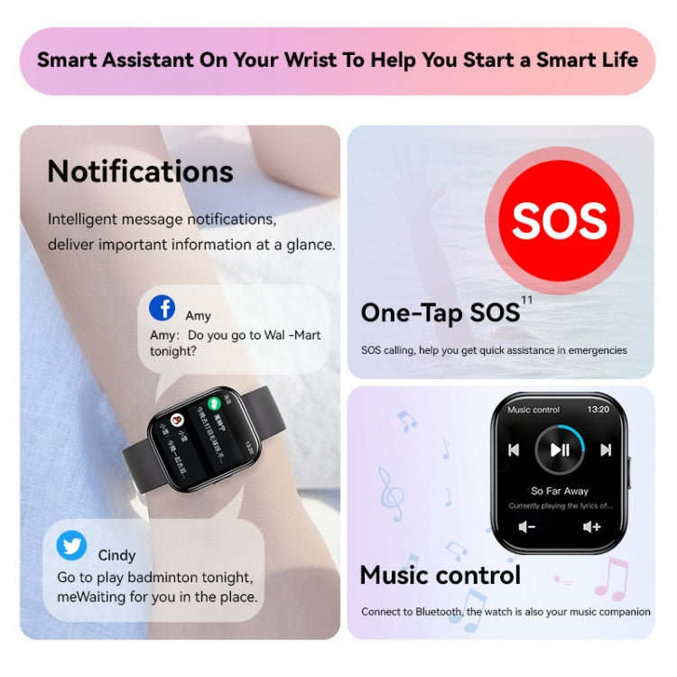 GTS6 1.69 inch Runmefit Pressure MET BT Call Smart Watch, Heart Rate / Blood Pressure / Body Temperature(Pink) by buy2fix