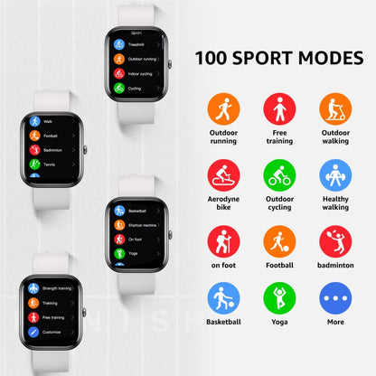 GTS5 2.0 inch Fitness Health Smart Watch, BT Call / Heart Rate / Blood Pressure / MET / Blood Glucose(Light Grey) by buy2fix