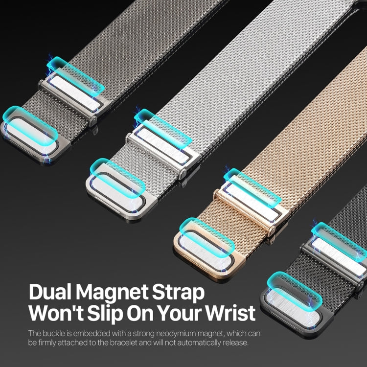 For Apple Watch Series 7 45mm DUX DUCIS Milanese Pro Series Stainless Steel Watch Band(Gold) - Watch Bands by DUX DUCIS | Online Shopping UK | buy2fix