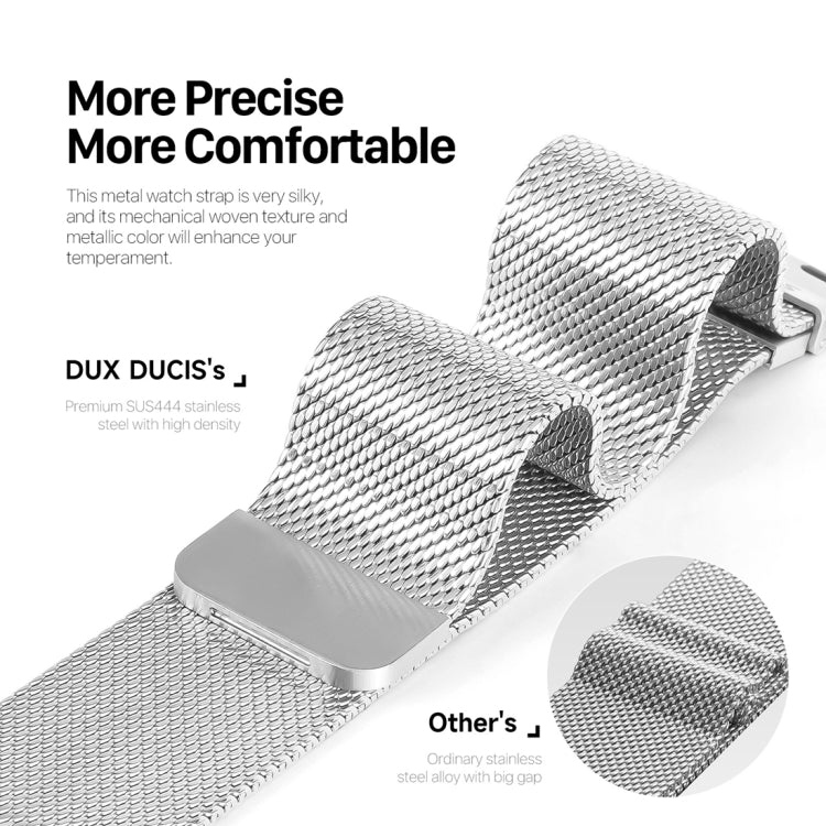 For Apple Watch Series 5 44mm DUX DUCIS Milanese Pro Series Stainless Steel Watch Band(Silver) - Watch Bands by DUX DUCIS | Online Shopping UK | buy2fix