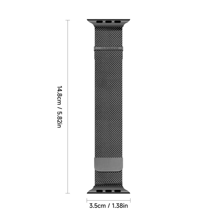 For Apple Watch Series 3 38mm DUX DUCIS Milanese Pro Series Stainless Steel Watch Band(Black) - Watch Bands by DUX DUCIS | Online Shopping UK | buy2fix