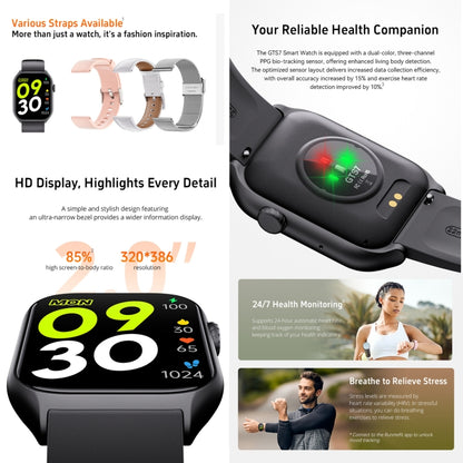 GTS7 2.0 inch Fitness Health Smart Watch, BT Call / Heart Rate / Blood Pressure / MET(Light Grey) by buy2fix