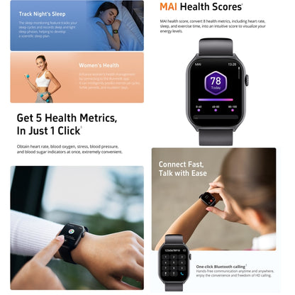GTS7 2.0 inch Fitness Health Smart Watch, BT Call / Heart Rate / Blood Pressure / MET(Light Grey) by buy2fix