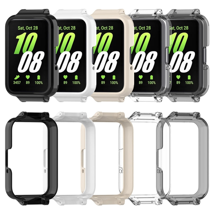For Samsung Galaxy Fit 3 12mm Half Coverage Hollowed PC Watch Protective Case(Transparent White) - Watch Cases by buy2fix | Online Shopping UK | buy2fix