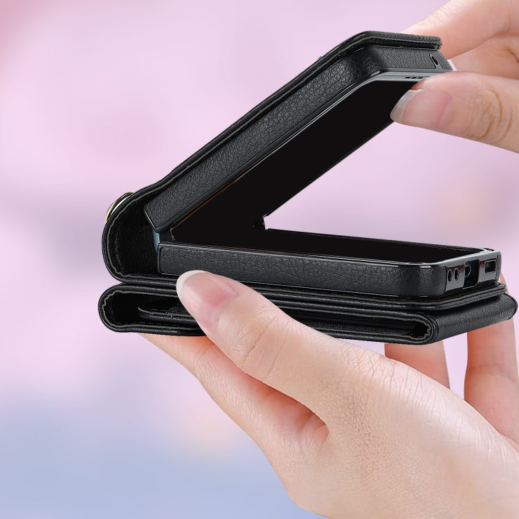 For Motorola Razr 40 Ultra / Razr 2023 V-shaped RFID Card Slot Phone Case with Ring Holder(Black) by buy2fix