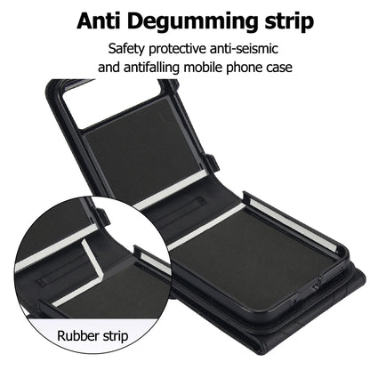 For Motorola Razr 40 V-shaped RFID Card Slot Phone Case with Ring Holder(Black) by buy2fix