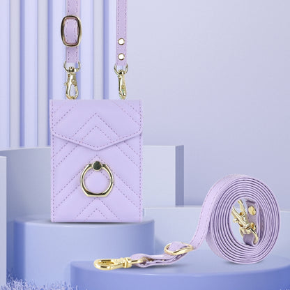 For Motorola Razr 40 V-shaped RFID Card Slot Phone Case with Ring Holder(Purple) by buy2fix