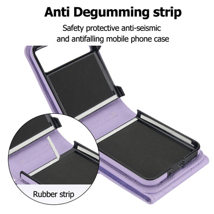 For Motorola Razr 40 V-shaped RFID Card Slot Phone Case with Ring Holder(Purple) by buy2fix