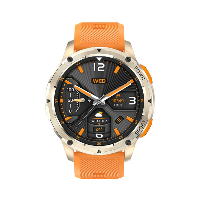 LEMFO AK59 1.43 inch AMLOED Round Screen Silicone Strap Smart Watch(Gold) by LEMFO