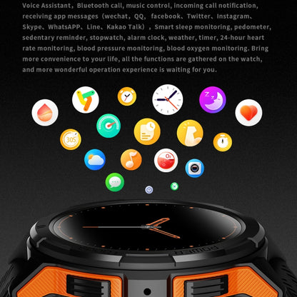 LEMFO C25 1.43 inch HD Round Screen Outdoor Smart Watch Supports Blood Oxygen Detection/Sedentary Reminder(Black Orange) - Smart Watches by LEMFO | Online Shopping UK | buy2fix