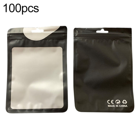 100pcs / Pack Pearlized Translucent CPP Plastic Packaging Ziplock Bag, Size:12x17cm(Black)