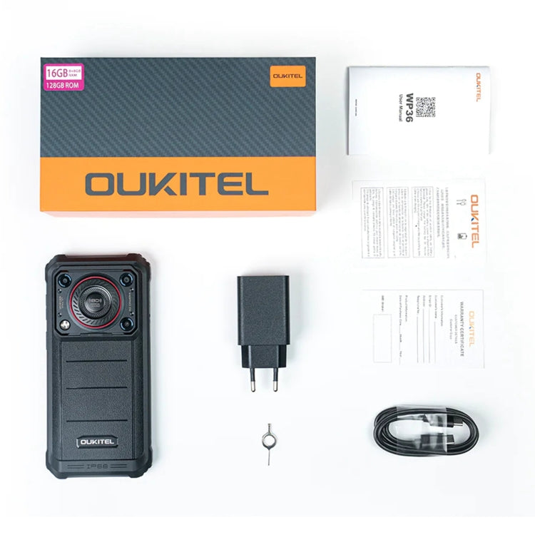 [HK Warehouse] Oukitel WP36, 8GB+128GB, IP68/IP69K, Fingerprint Identification, 10600mAh, 6.52 inch MediaTek MT8788 Octa Core, NFC, OTG, Network: 4G(Black) - Other by OUKITEL | Online Shopping UK | buy2fix