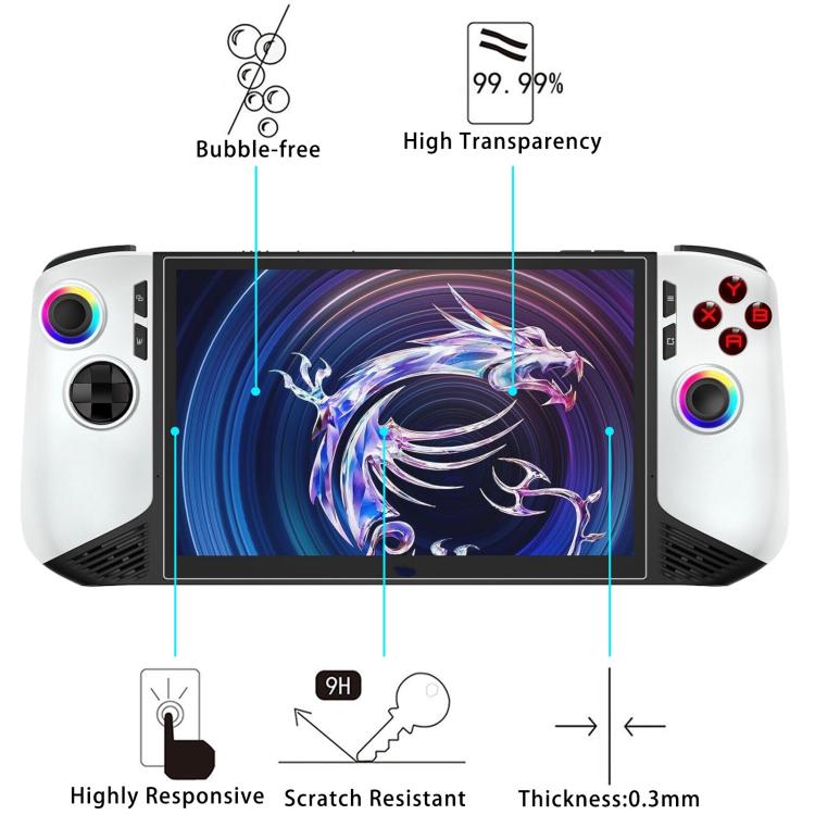 For MSI Claw 8 AI+ 25pcs 9H 0.3mm Explosion-proof Tempered Glass Film - Cover Case by buy2fix | Online Shopping UK | buy2fix