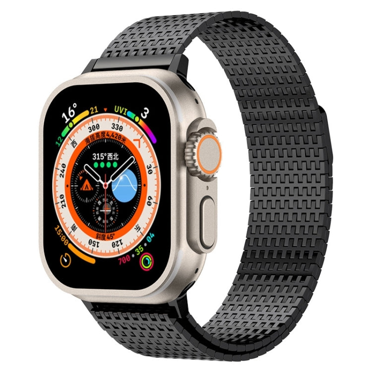 For Apple Watch SE 2023 44mm Milanese Loop Magnetic Clasp Stainless Steel Watch Band(Black) - Watch Bands by buy2fix | Online Shopping UK | buy2fix