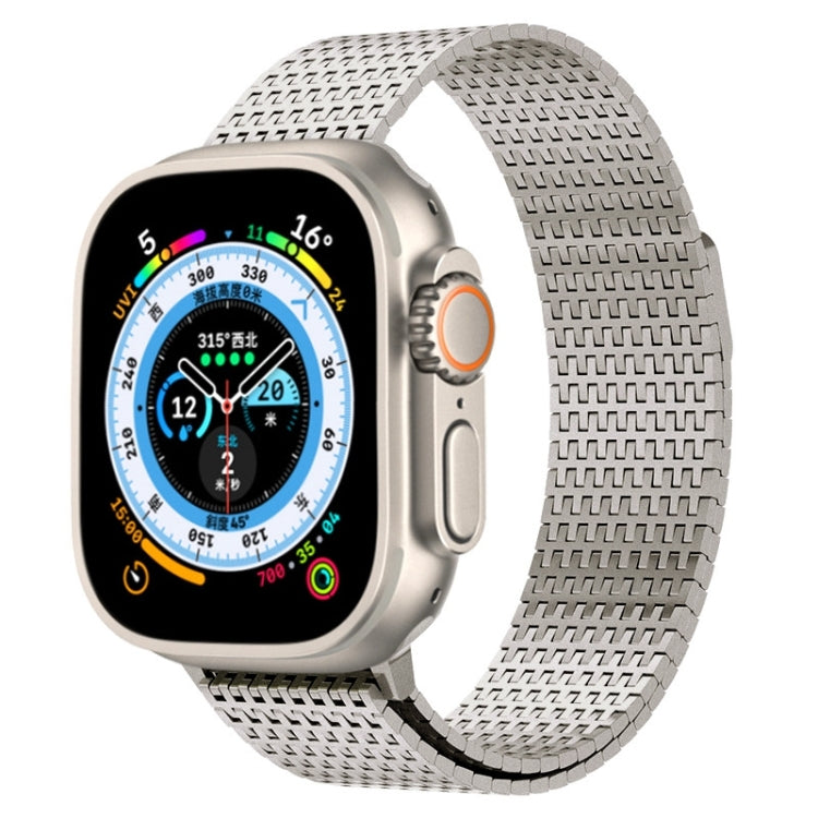 For Apple Watch Ultra 49mm Milanese Loop Magnetic Clasp Stainless Steel Watch Band(Titanium Gold) by buy2fix