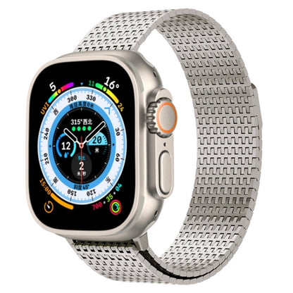 For Apple Watch Ultra 49mm Milanese Loop Magnetic Clasp Stainless Steel Watch Band(Titanium Gold) by buy2fix