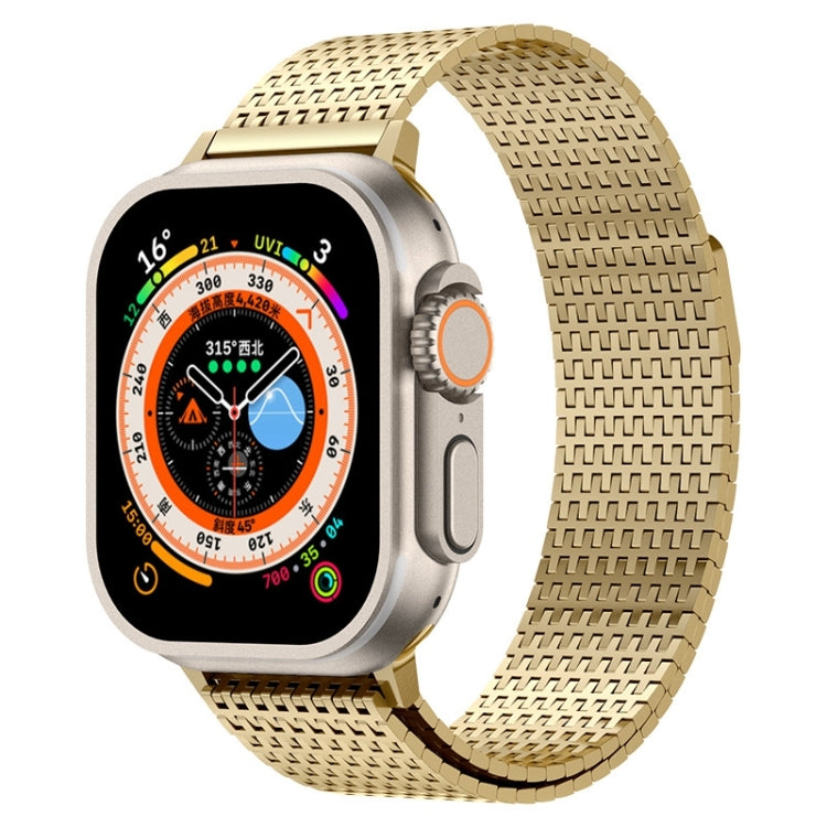 For Apple Watch Series 8 41mm Milanese Loop Magnetic Clasp Stainless Steel Watch Band(Gold) - Watch Bands by buy2fix | Online Shopping UK | buy2fix