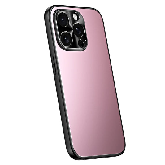 For iPhone 12 Pro R-JUST RJ-61 Electroplating Frosted TPU + PC Phone Case(Pink) - iPhone 12 / 12 Pro Cases by R-JUST | Online Shopping UK | buy2fix