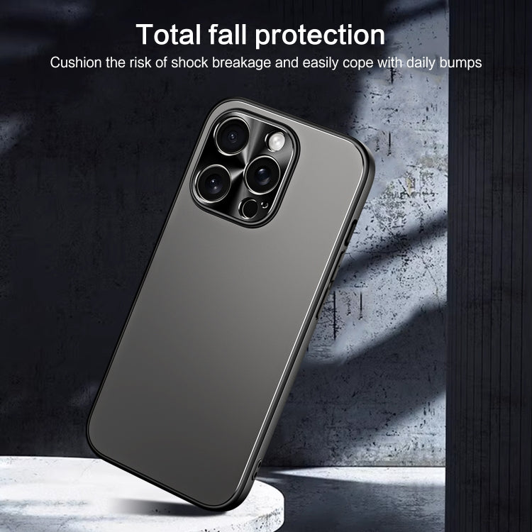 For iPhone 14 Pro Max R-JUST RJ-61 Electroplating Frosted TPU + PC Phone Case(Grey) - iPhone 14 Pro Max Cases by R-JUST | Online Shopping UK | buy2fix