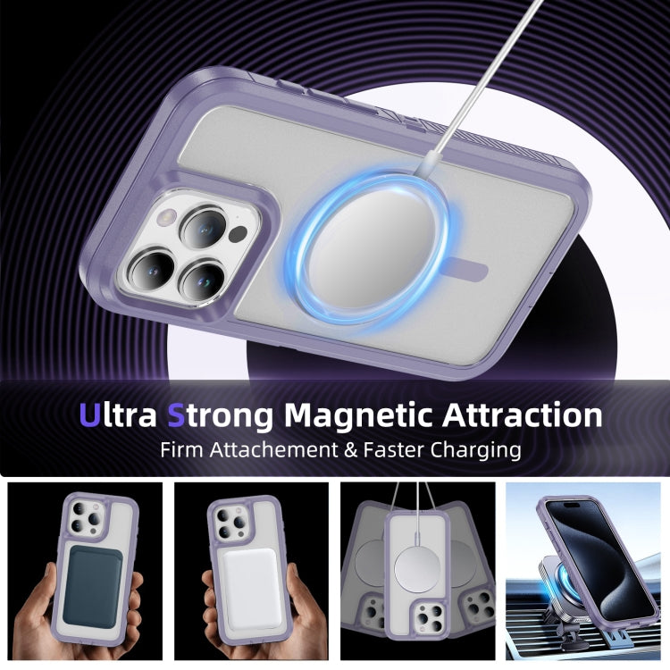 For iPhone 15 Pro Guard Magsafe Magnetic Ring Matte Phone Case(Light Purple) - iPhone 15 Pro Cases by buy2fix | Online Shopping UK | buy2fix