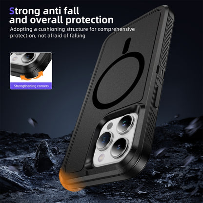 For iPhone 13 Pro Guard Magsafe Magnetic Ring Matte Phone Case(Black) - iPhone 13 Pro Cases by buy2fix | Online Shopping UK | buy2fix