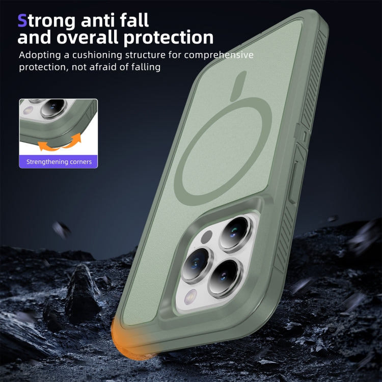 For iPhone 12 Pro Max Guard Magsafe Magnetic Ring Matte Phone Case(Green) - iPhone 12 Pro Max Cases by buy2fix | Online Shopping UK | buy2fix