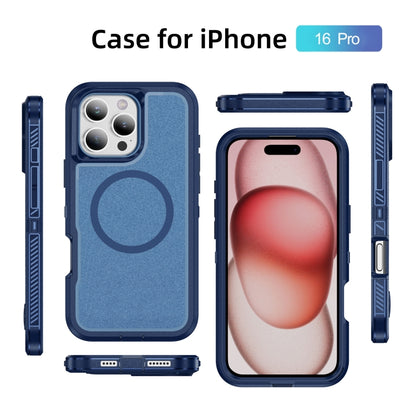 For iPhone 16 Pro Guard Magsafe Magnetic Ring Matte Phone Case(Royal Blue) - iPhone 16 Pro Cases by buy2fix | Online Shopping UK | buy2fix