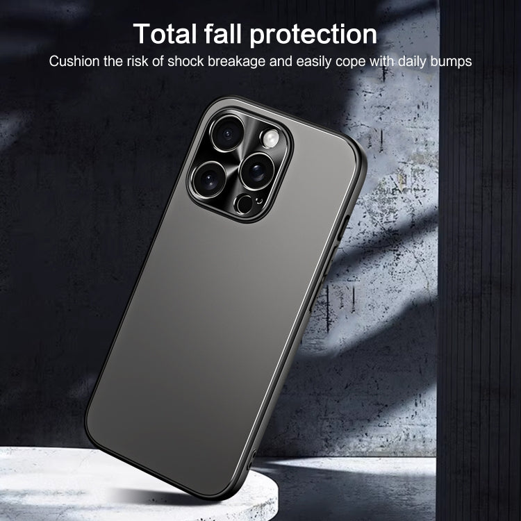 For iPhone 12 Pro R-JUST RJ-61 Electroplating Frosted TPU + PC Phone Case with Holder(Silver) - iPhone 12 / 12 Pro Cases by R-JUST | Online Shopping UK | buy2fix