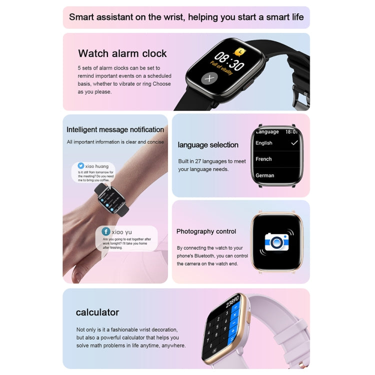 HD12 1.75 inch IP68 Waterproof Smart Watch, Support Blood Oxygen Monitoring(Purple) by buy2fix