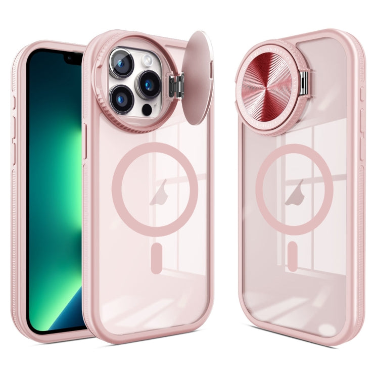 For iPhone 13 Pro Round Camshield MagSafe TPU Hybrid PC Phone Case(Pink) by buy2fix