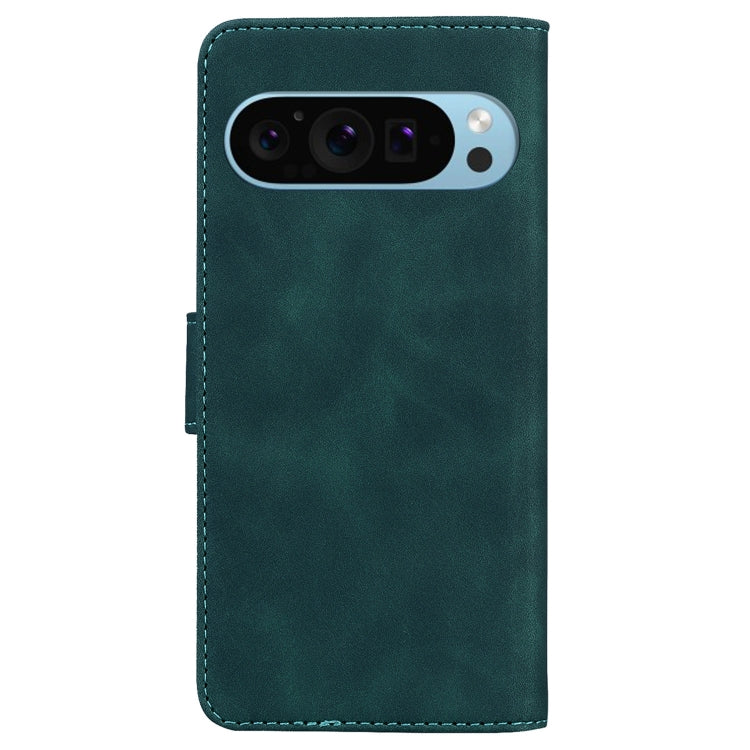 For Google Pixel 9 Pro Skin Feel Pure Color Flip Leather Phone Case(Green) by buy2fix