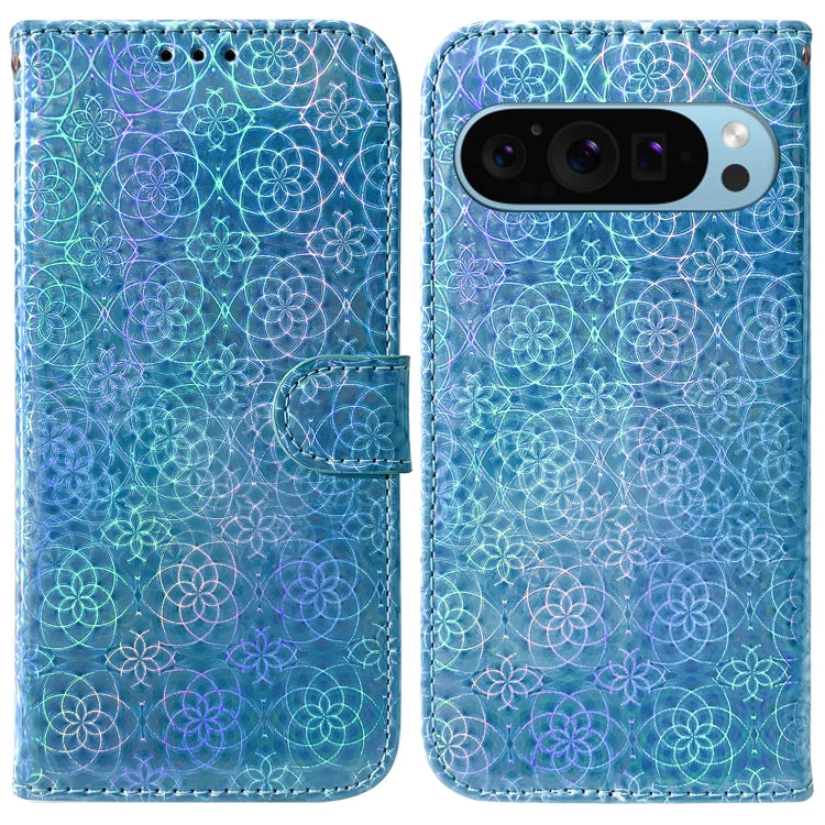 For Google Pixel 9 Colorful Magnetic Buckle Leather Phone Case(Blue) by buy2fix