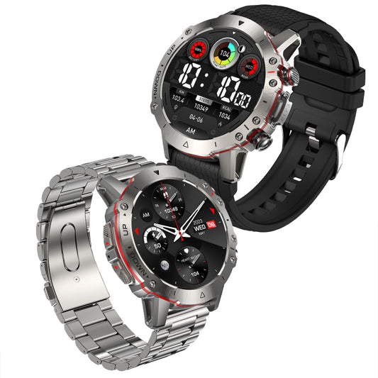 ELF3 1.39 inch TFT Round Screen Outdoor Silicone Strap Smart Watch Supports Blood Oxygen Monitoring(Silver) by buy2fix