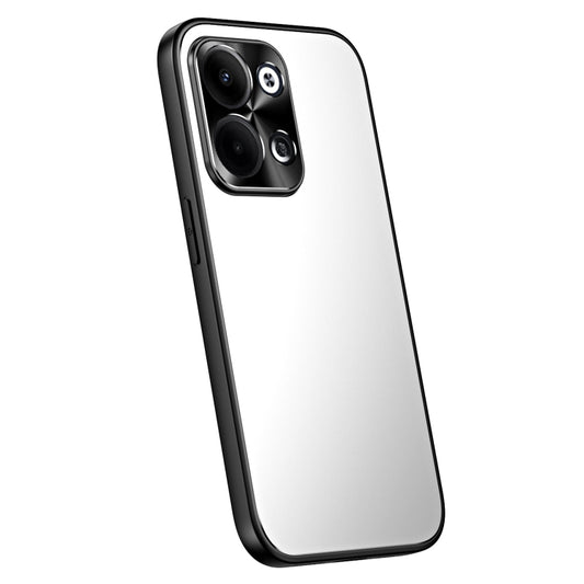 For OPPO Reno9 Pro+ R-JUST RJ-61 Electroplating Frosted TPU + PC Phone Case(Silver) - OPPO Cases by R-JUST | Online Shopping UK | buy2fix